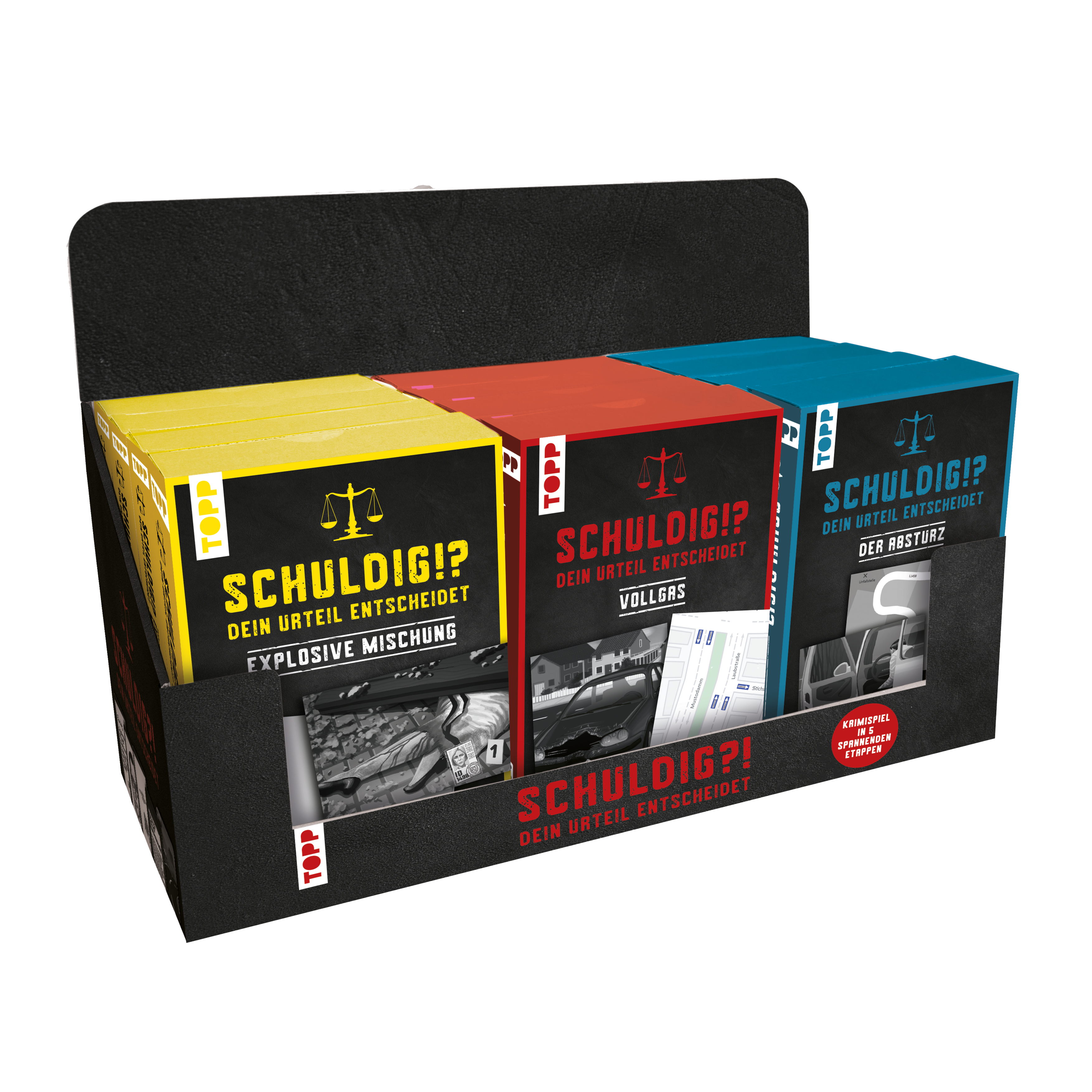 Schuldig?! Dein Urteil entscheidet (Fall 1-3) Display 3 x 4 Ex.